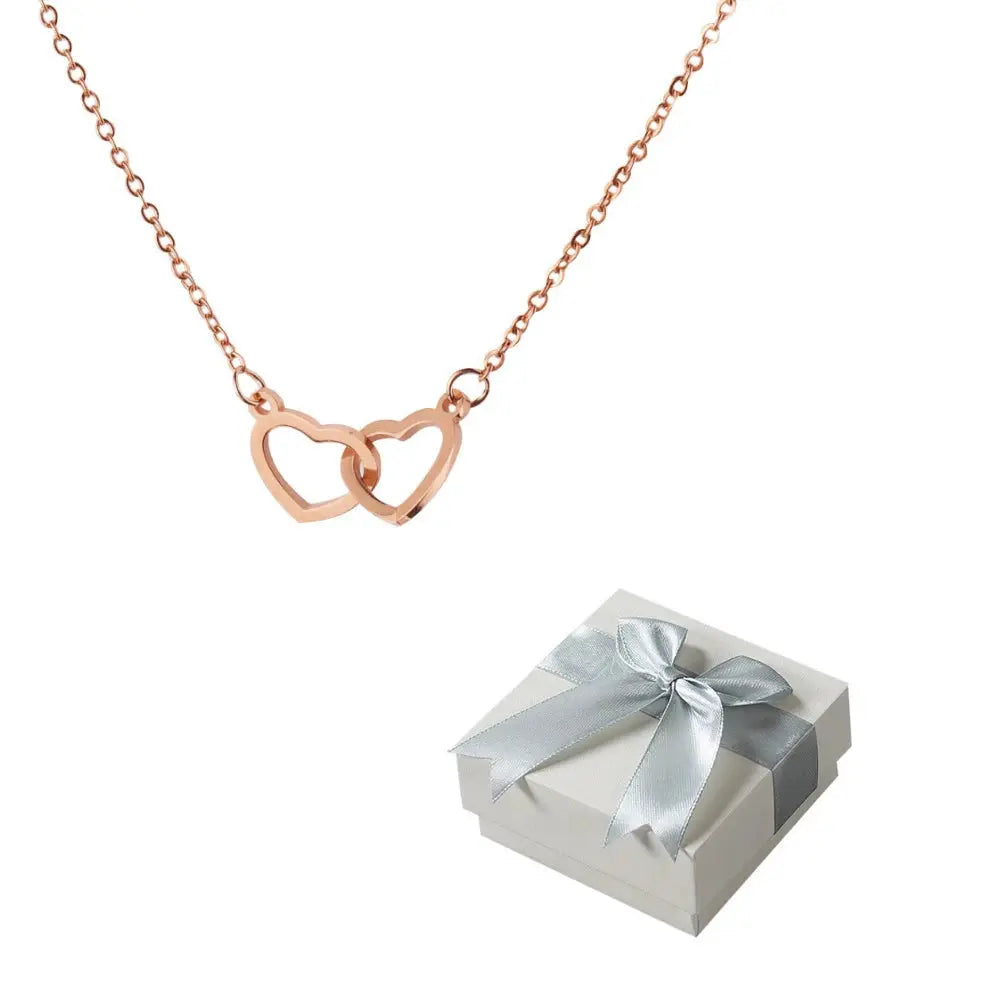 PolishedPlus Custom Names Heart Necklace Rotating Rose Box Pendant Chain Personalized Jewelry NNOS