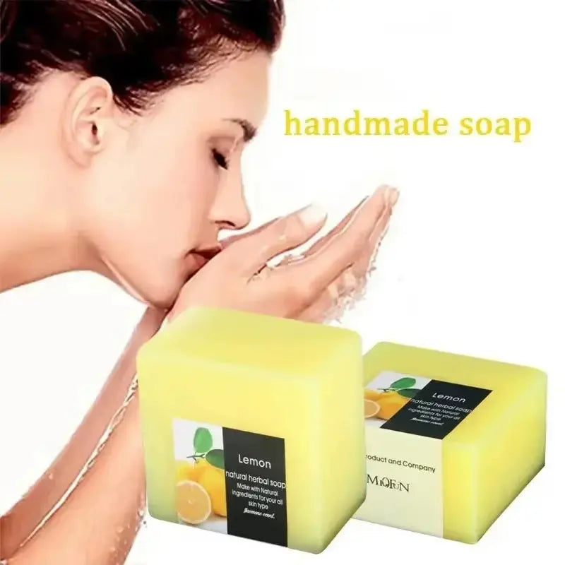 Natural Lemon Soap with Kojic Acid and Glycerin - 100g Handmade Face Cleanser for Whitening, Oil Control, and Deep Skin Brightening product image