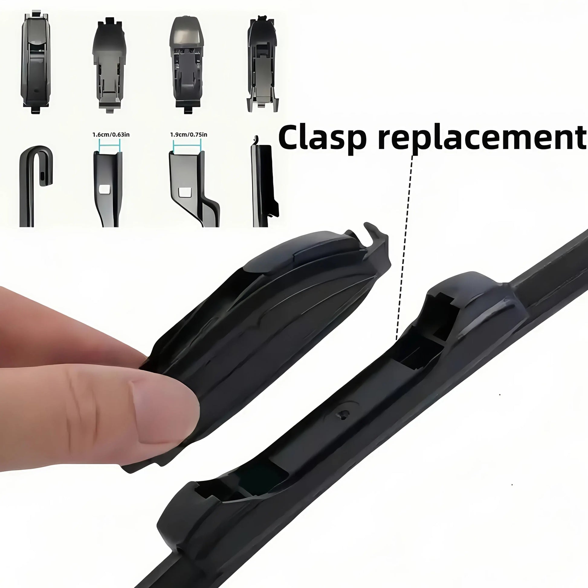 Brand New Upgraded All-Season Car Windshield Wipers with U/J Type Hook Blades + 3pcs Adapter Replacement Heads/6 Rubber Strips for Car Wipers, Featuring a High-Quality Rubber Stable Base Design for Quiet, Durable, And Clear A NNOS