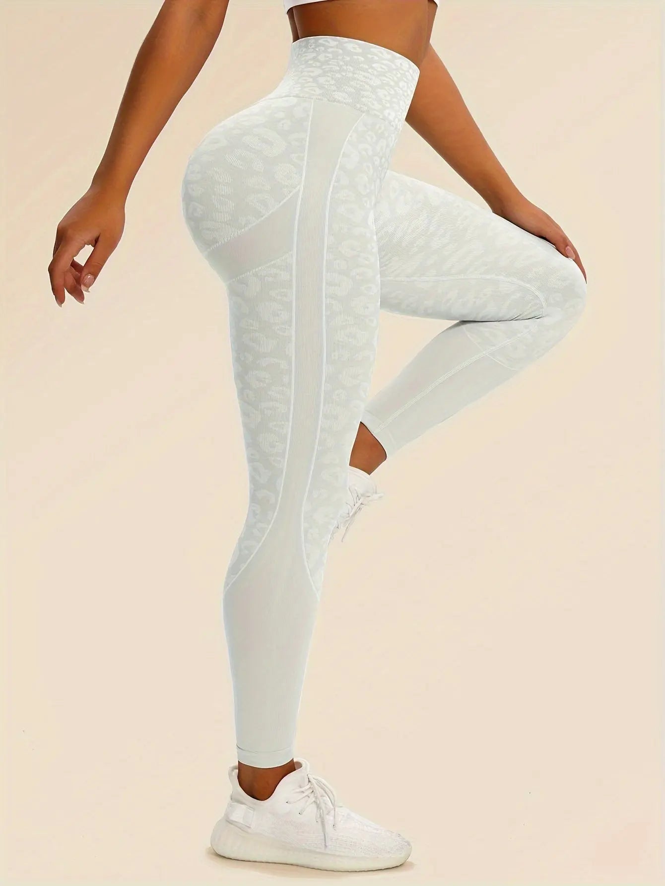 Women’s High-Waist Leopard Yoga Leggings – Seamless Quick-Dry Stretch Pants NNOS