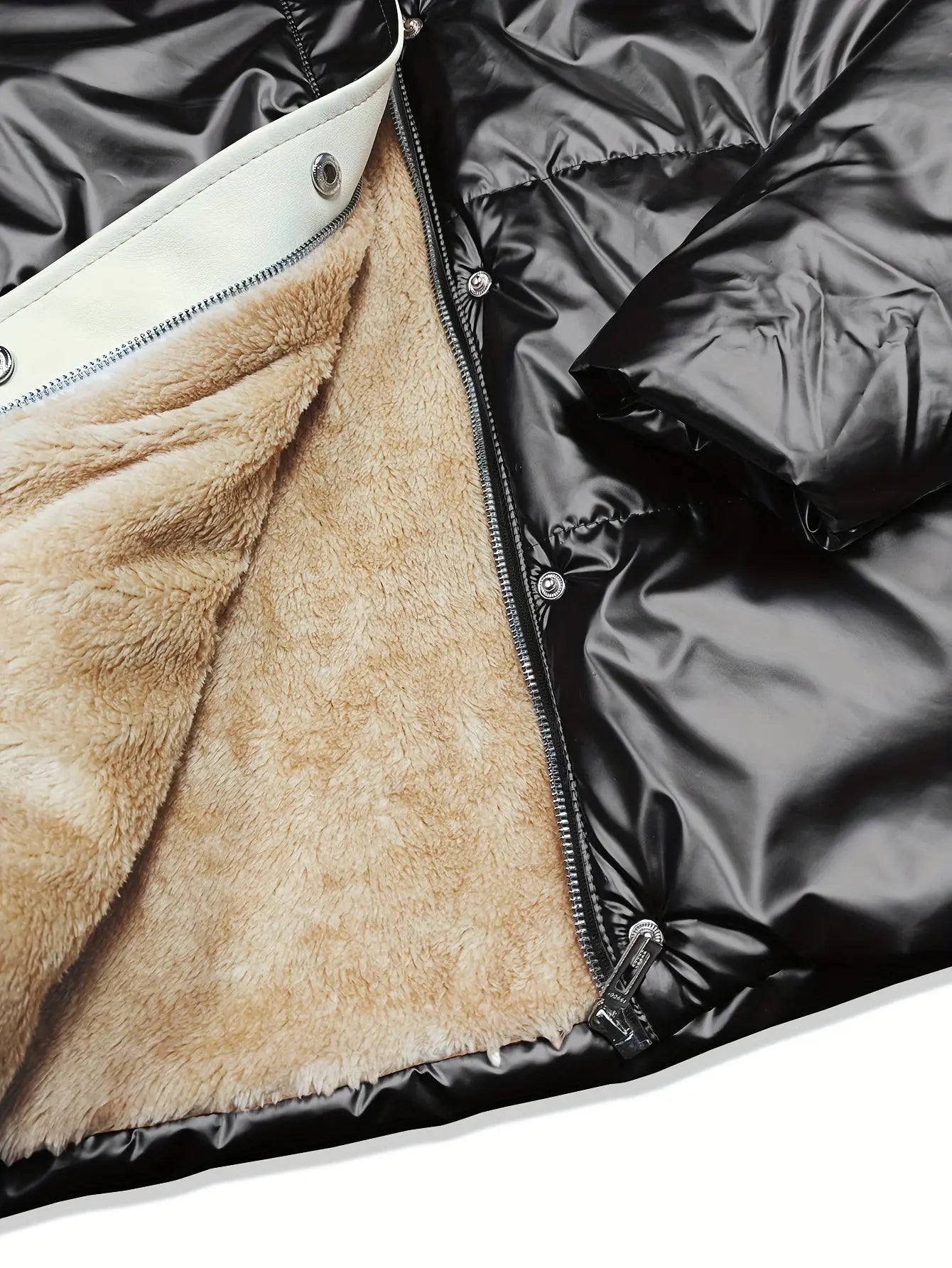 Women’s Cozy Faux Fur Hooded Jacket – Thick Zip-Up Winter Coat with Pockets NNOS