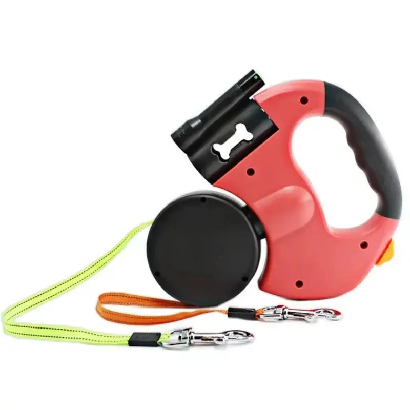 Premium LED Automatic Retractable Dog Leash with Dual Heads & Storage Bag - Ultimate Pet Accessory