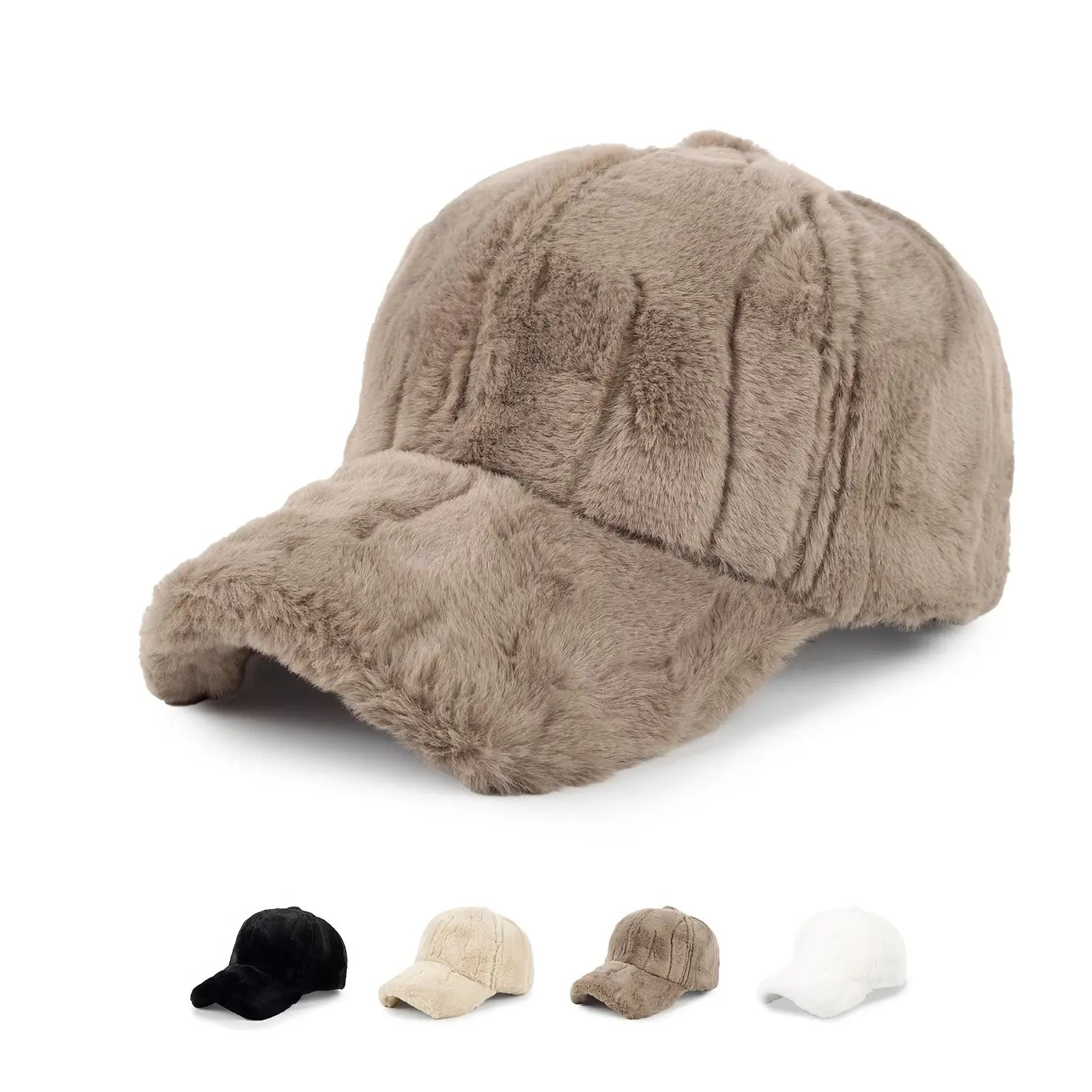 Winter Warm Faux Wool Velvet Hat – Adjustable Cozy Beanie for Outdoor & Xmas NNOS