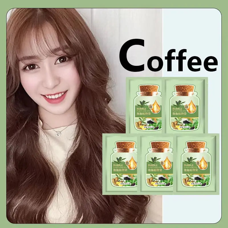Natural Herbal Hair Dye Shampoo - Rapid 5-Minute Color Transformation, Gentle Formula for Gray Hair Restoration, Ideal for All Genders