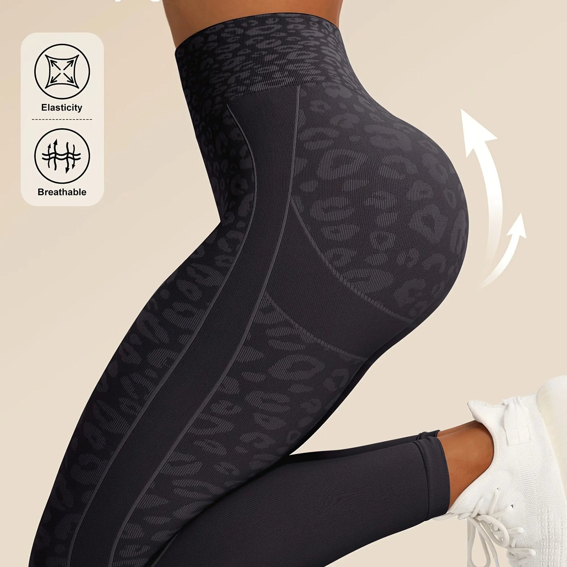 Women’s High-Waist Leopard Yoga Leggings – Seamless Quick-Dry Stretch Pants NNOS
