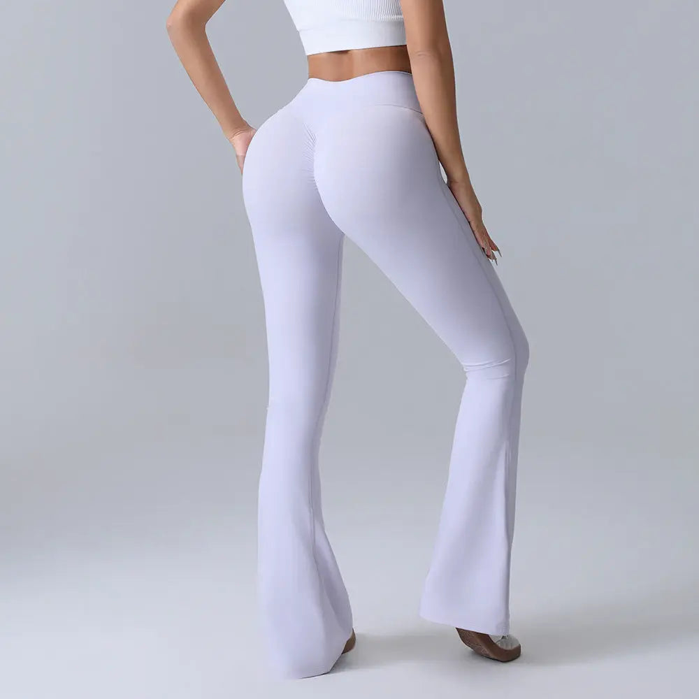 Hip-lift Yoga Flared Pants Fitness Sports Wide Leg High Waist Quick Dry Trousers Womens Clothing NNOS