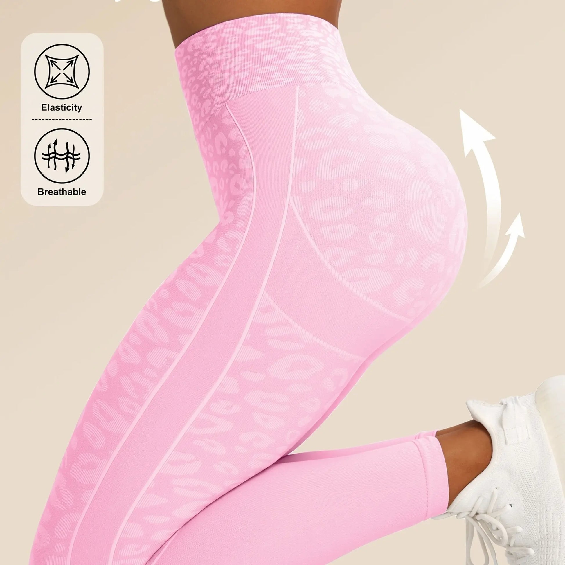 Women’s High-Waist Leopard Yoga Leggings – Seamless Quick-Dry Stretch Pants NNOS