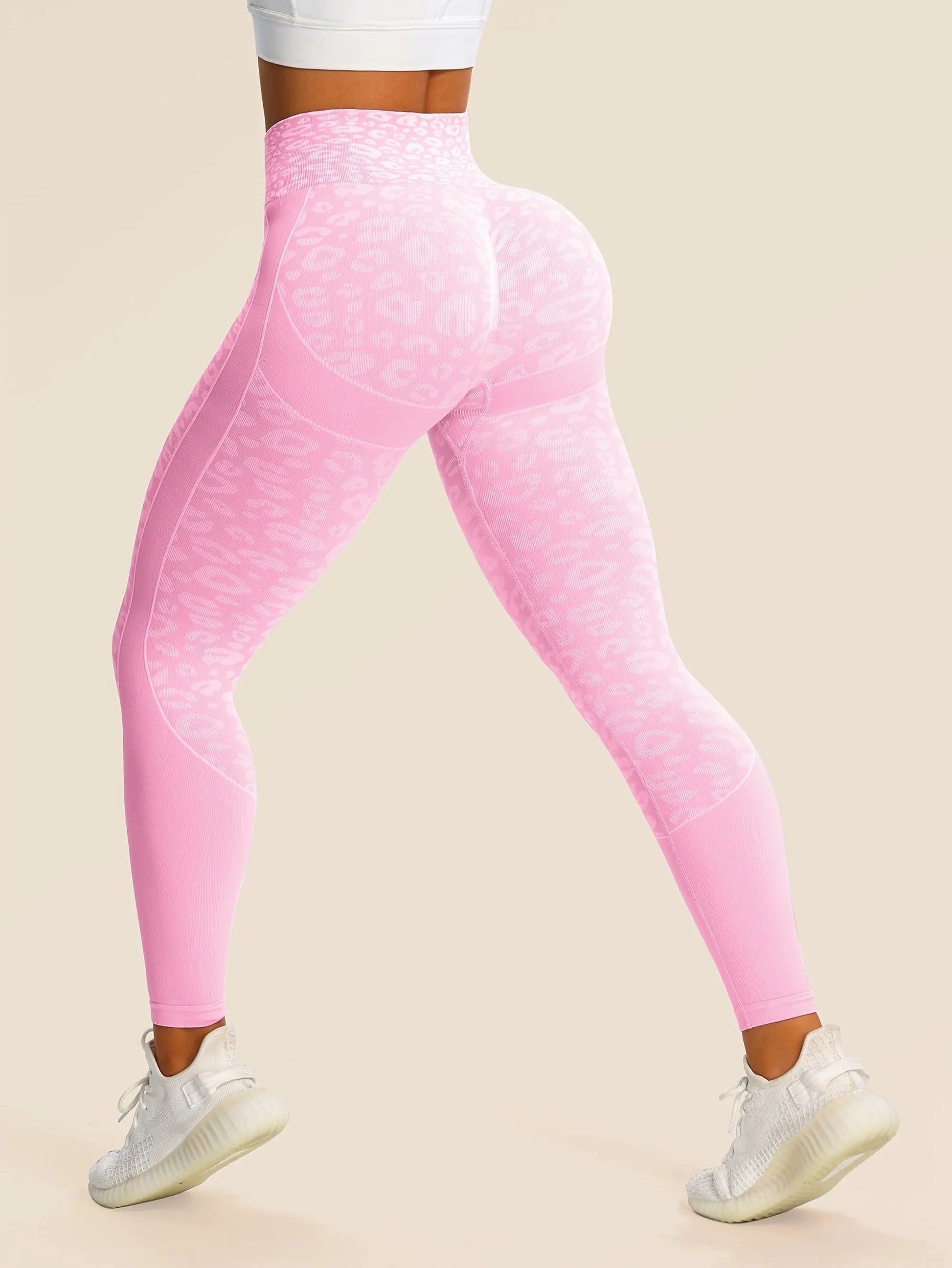 Women’s High-Waist Leopard Yoga Leggings – Seamless Quick-Dry Stretch Pants NNOS