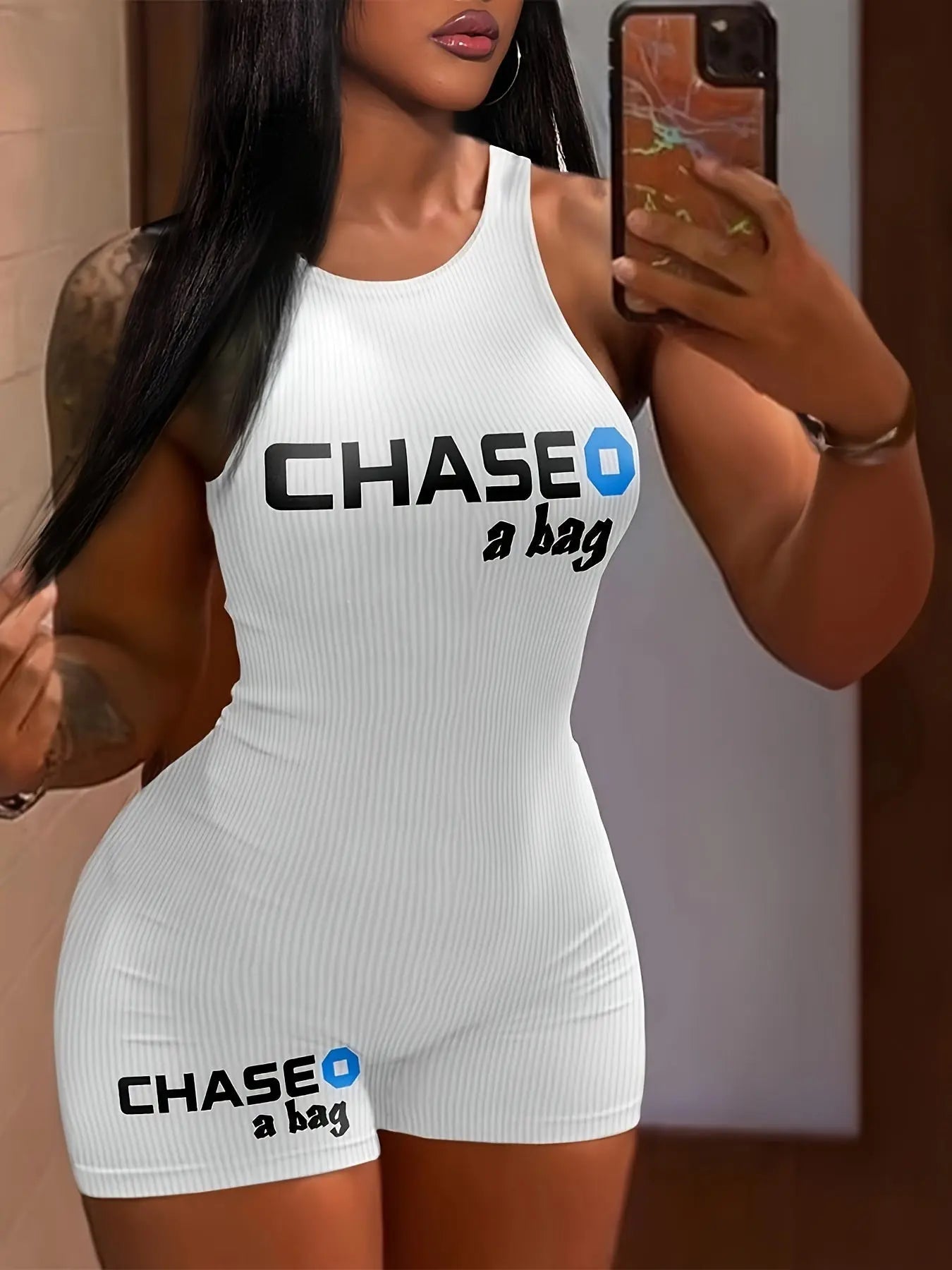 Women’s Sexy Bodycon Jumpsuit – Sleeveless Crop Top Style with Print NNOS