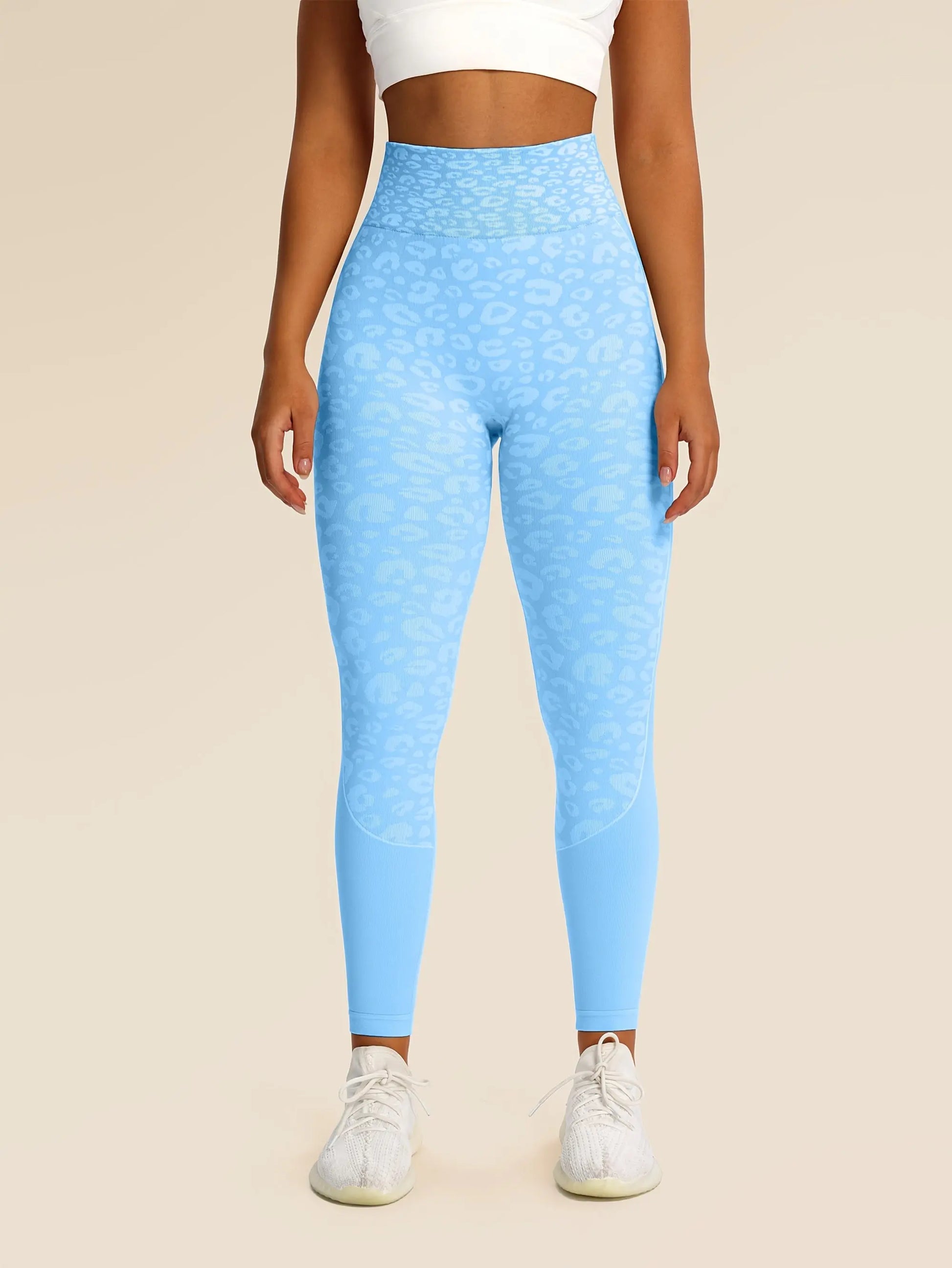 Women’s High-Waist Leopard Yoga Leggings – Seamless Quick-Dry Stretch Pants NNOS