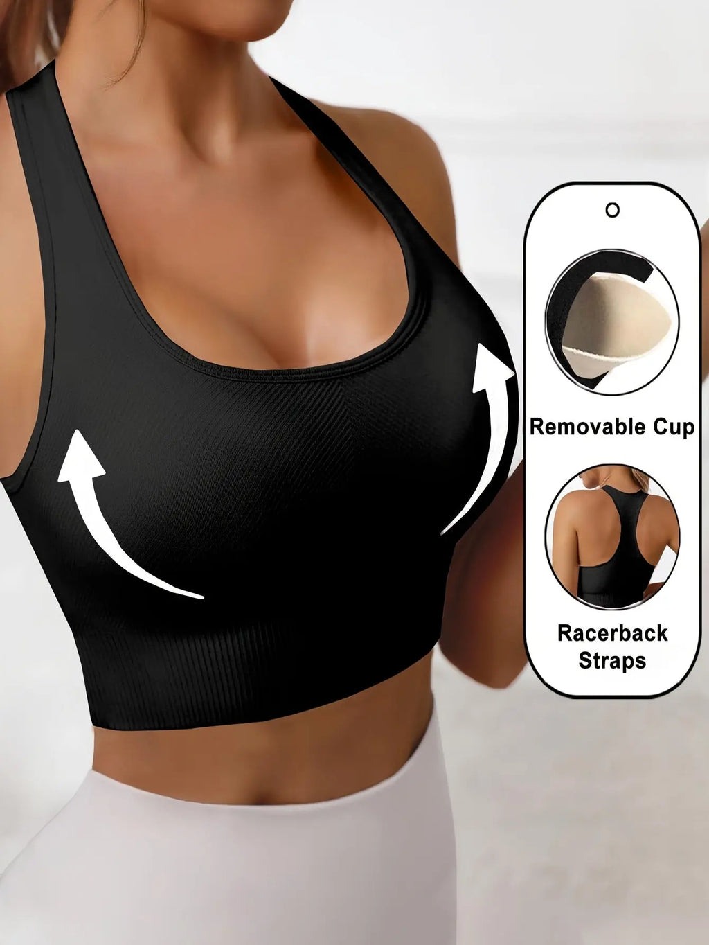 Women’s 3-Pack Crop Tank Tops – Sleeveless U-Neck Stretchy Casual Sportswear NNOS