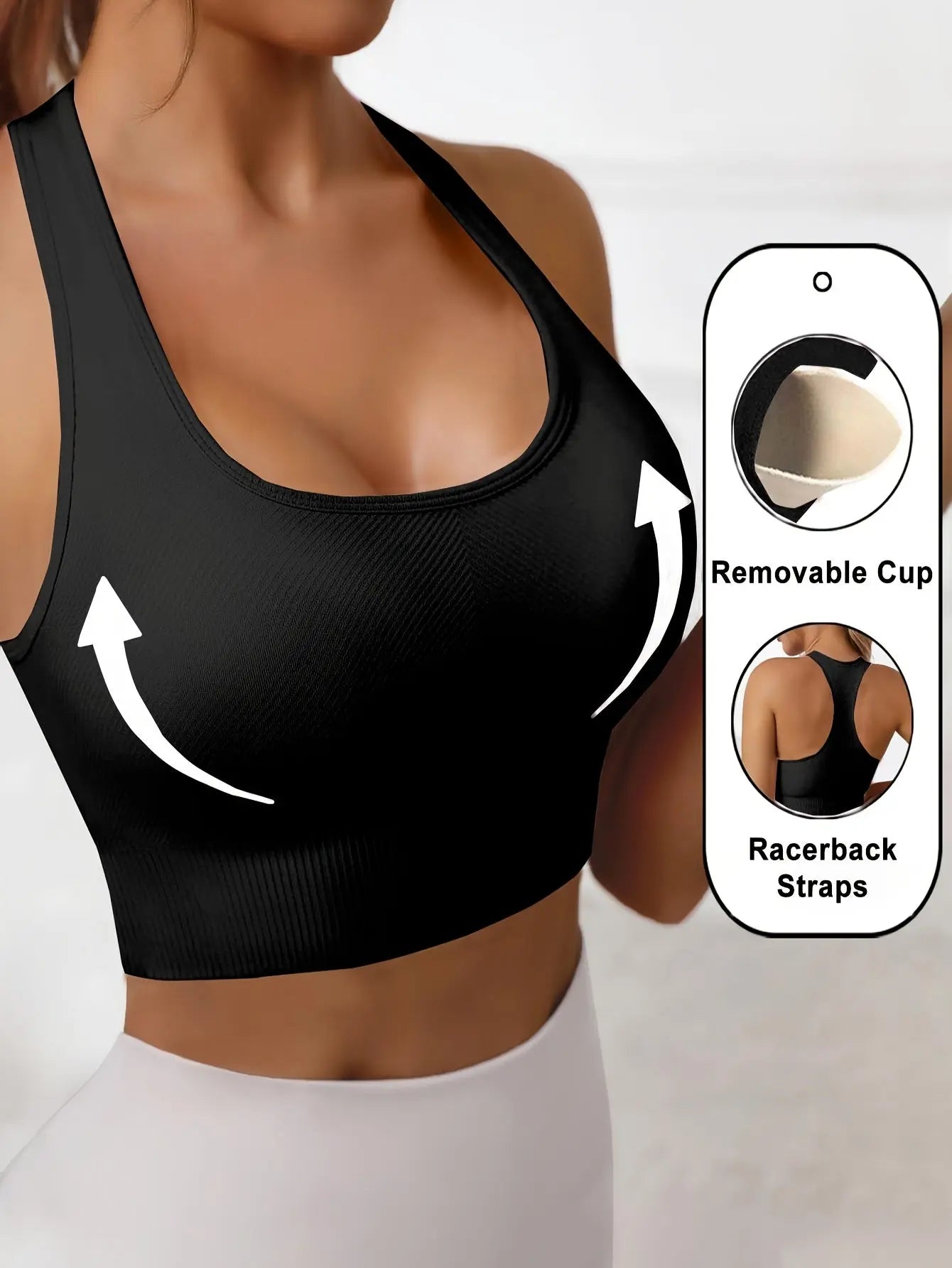 Women’s 3-Pack Crop Tank Tops – Sleeveless U-Neck Stretchy Casual Sportswear NNOS