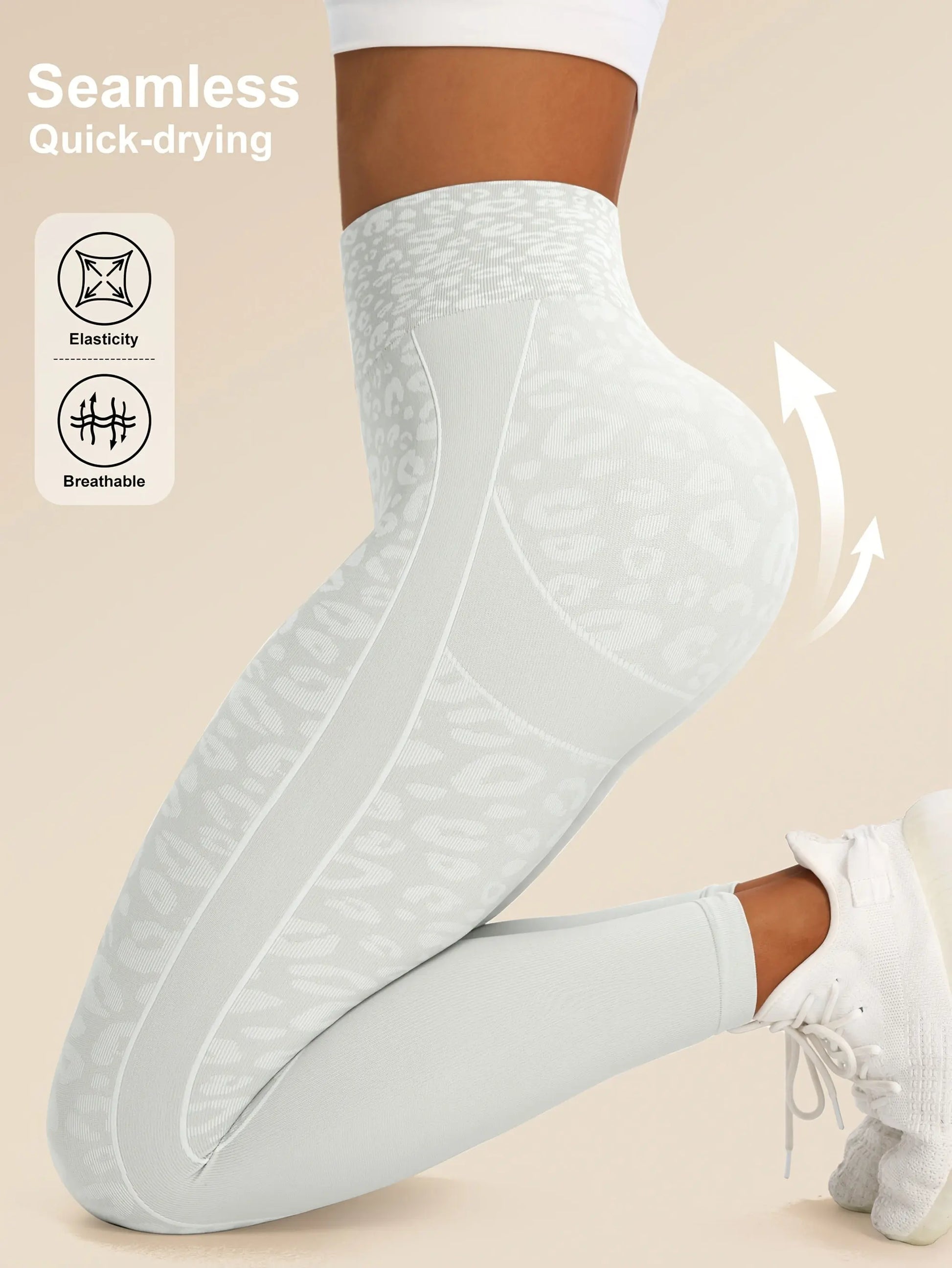 Women’s High-Waist Leopard Yoga Leggings – Seamless Quick-Dry Stretch Pants NNOS