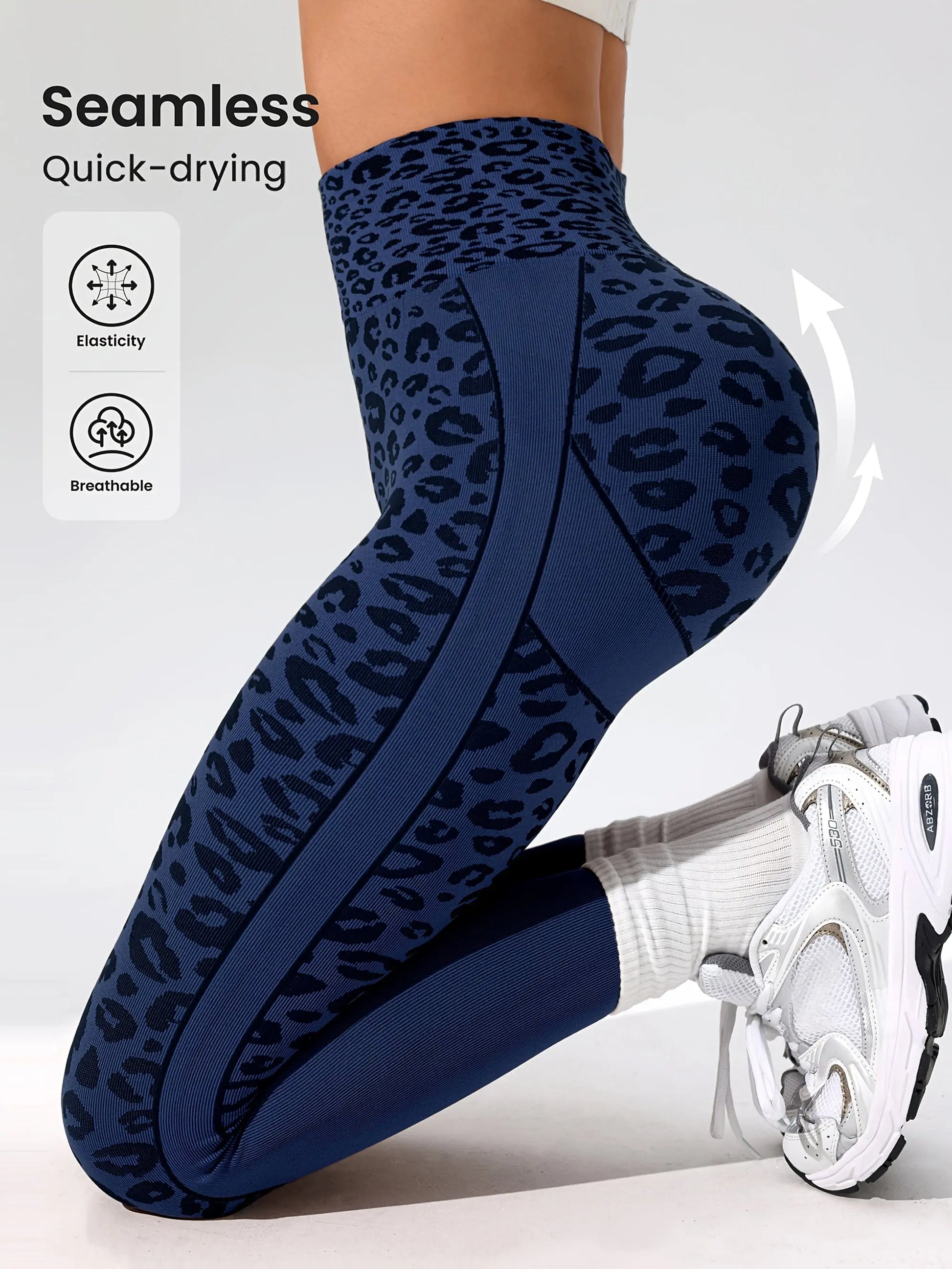 Women’s High-Waist Leopard Yoga Leggings – Seamless Quick-Dry Stretch Pants NNOS