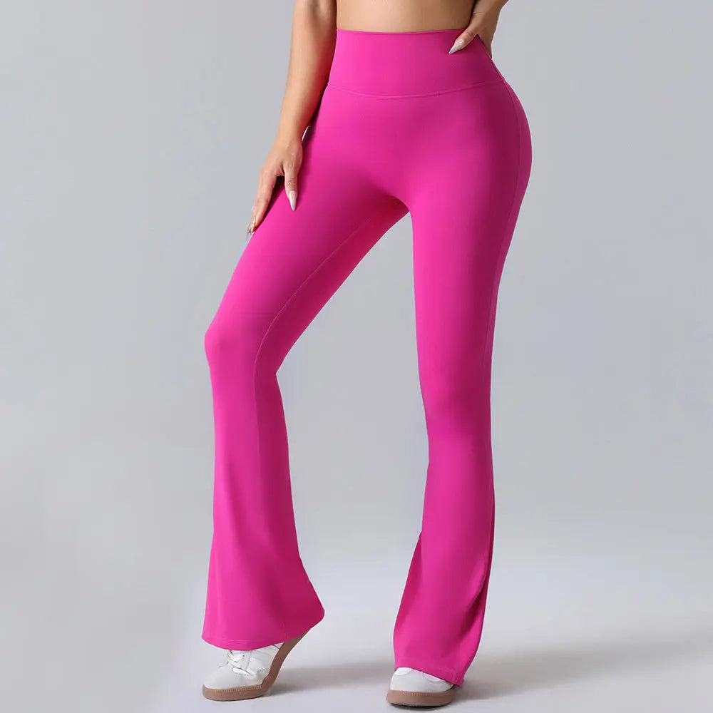 Hip-lift Yoga Flared Pants Fitness Sports Wide Leg High Waist Quick Dry Trousers Womens Clothing NNOS