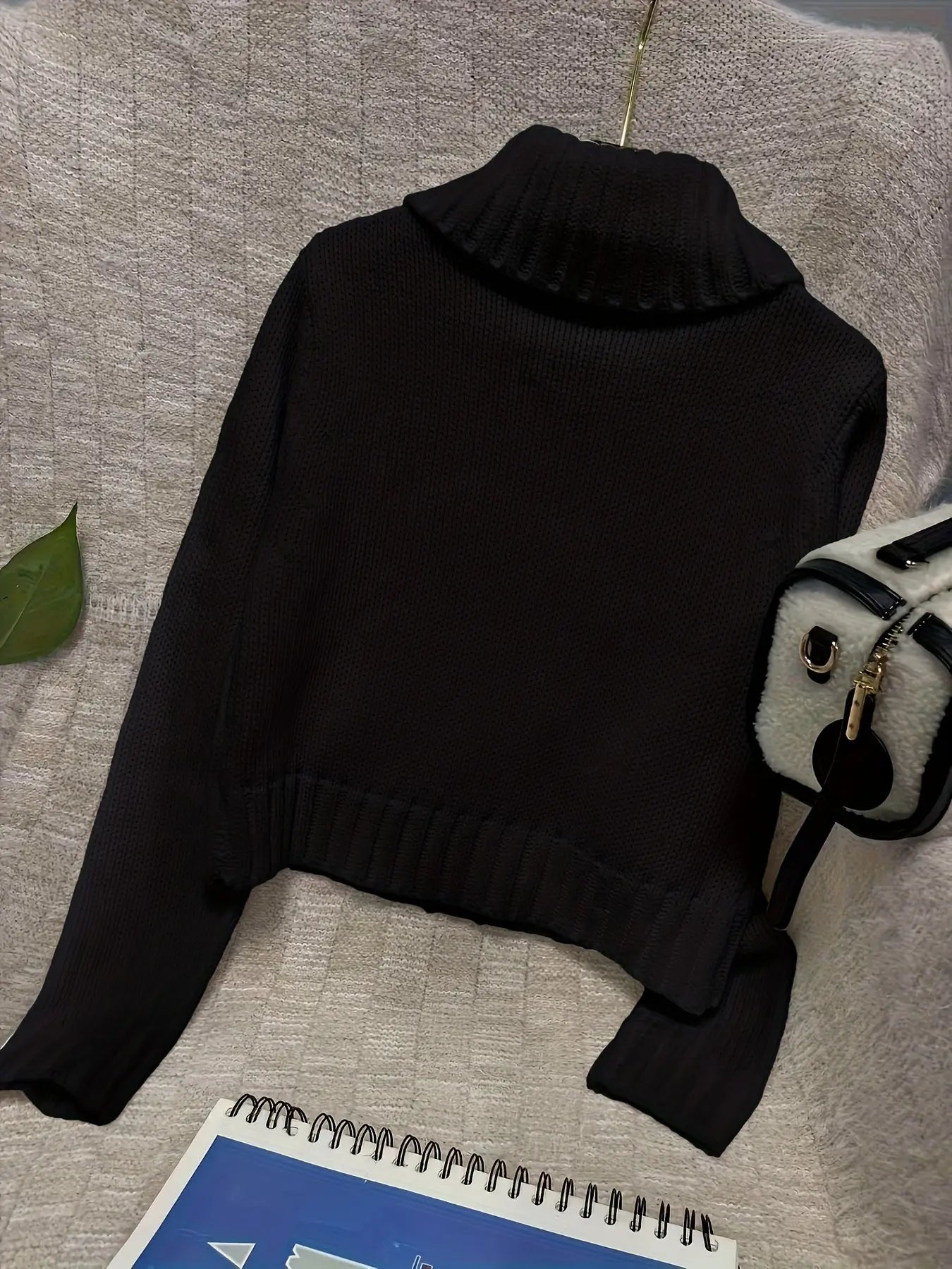 Multi-button decorated large zipper stand-up collar slim-fit cardigan NNOS