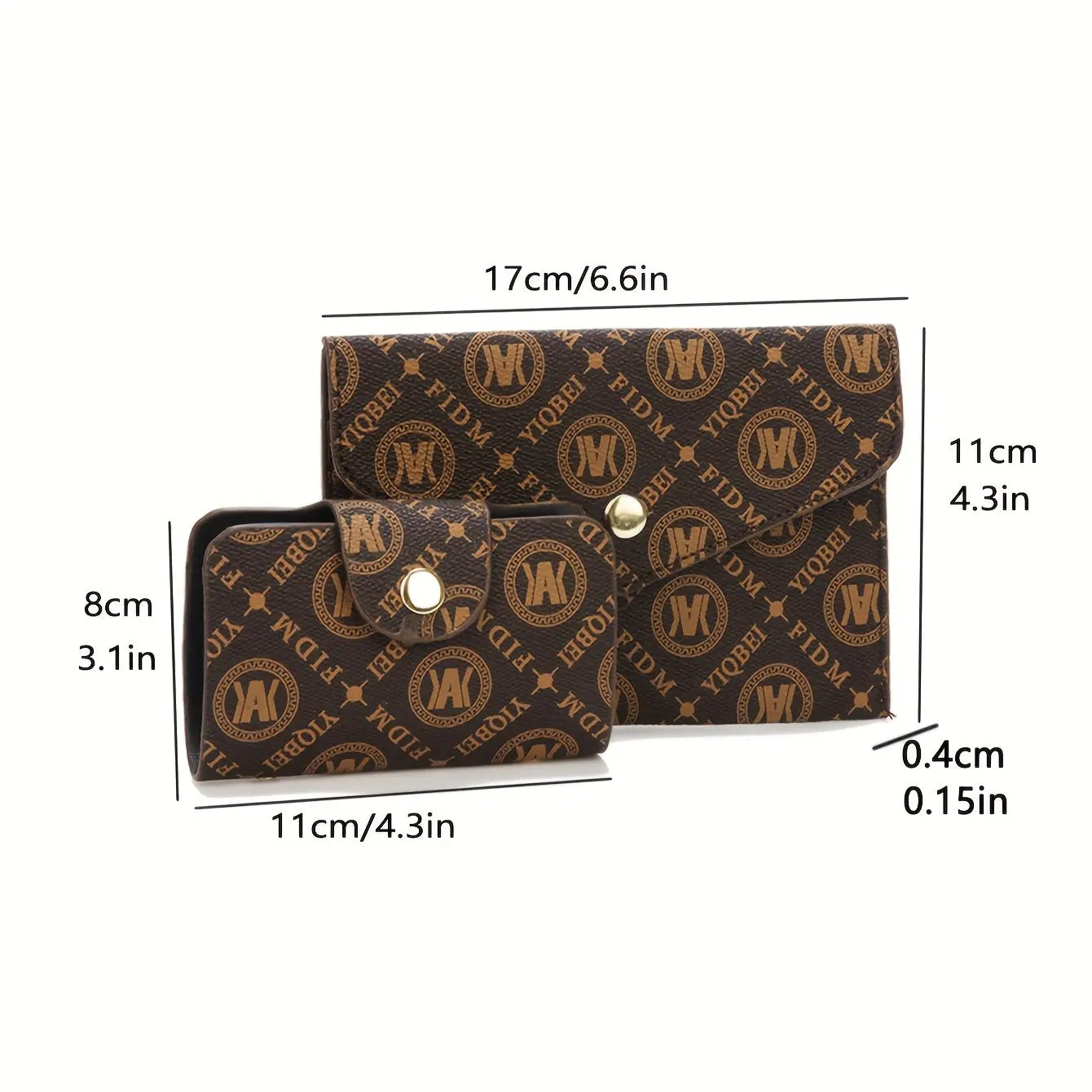 Three-Piece Set Women's Trendy Shoulder Bag, Vintage Print Crossbody Handbag NNOS
