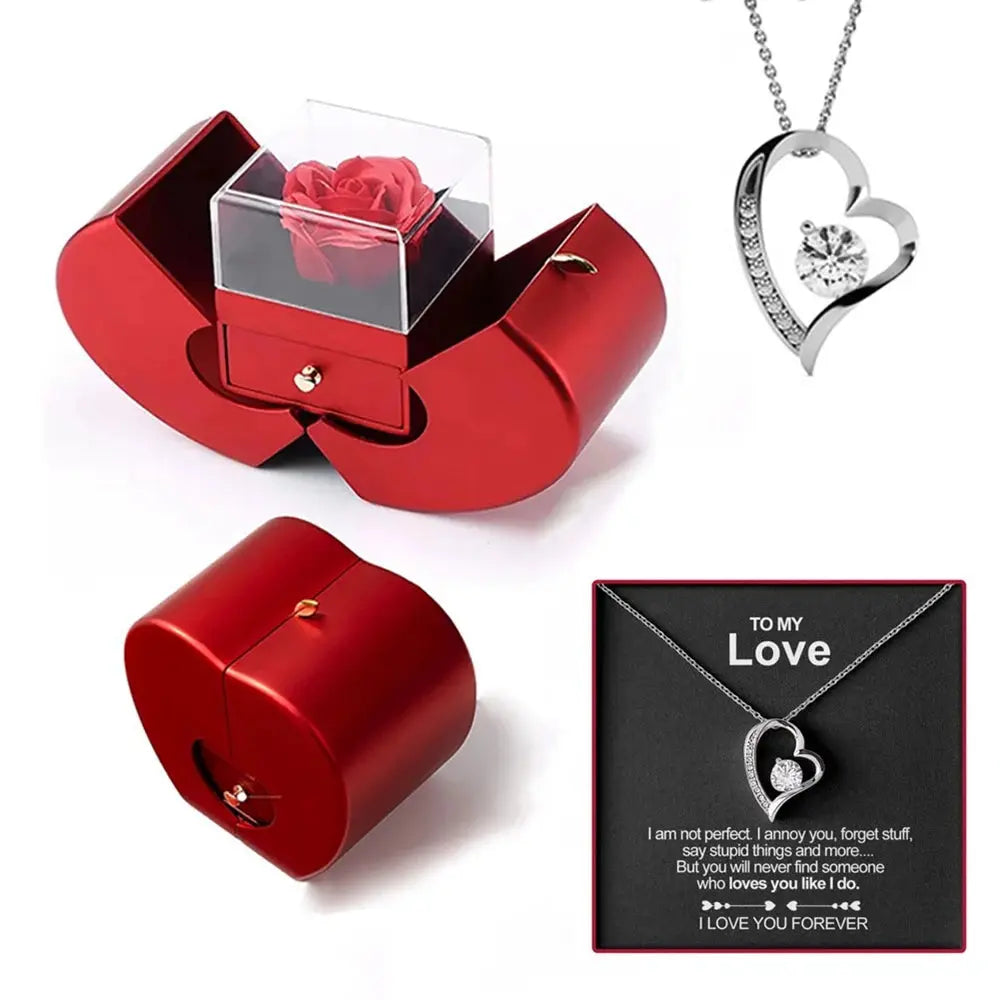 Eternal Rose Jewelry Box with Necklace - The Ultimate Gift for Every Special Occasion product image