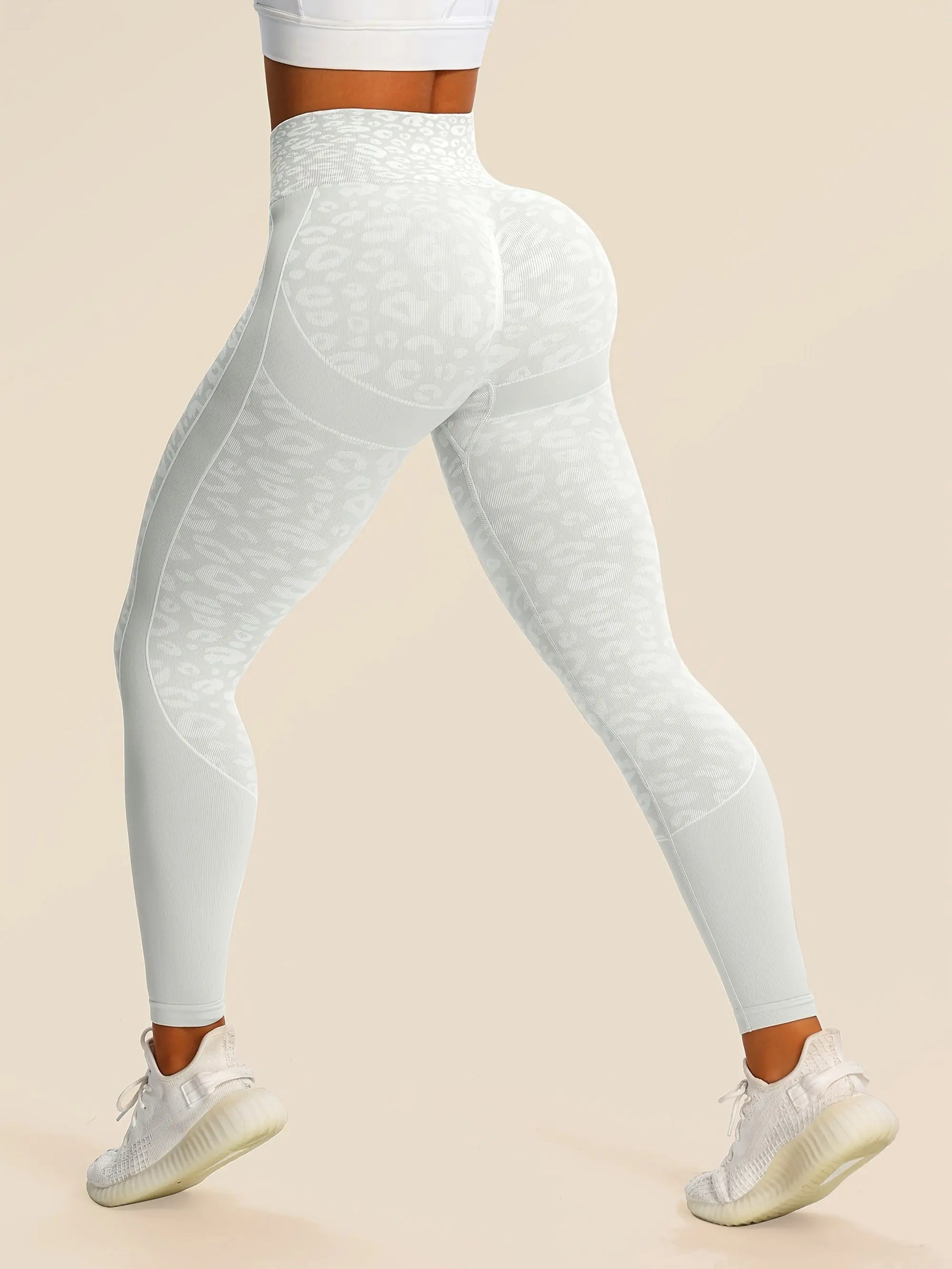 Women’s High-Waist Leopard Yoga Leggings – Seamless Quick-Dry Stretch Pants NNOS