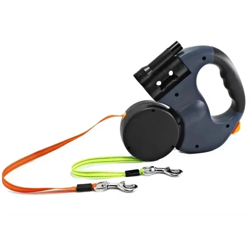 Premium LED Automatic Retractable Dog Leash with Dual Heads & Storage Bag - Ultimate Pet Accessory