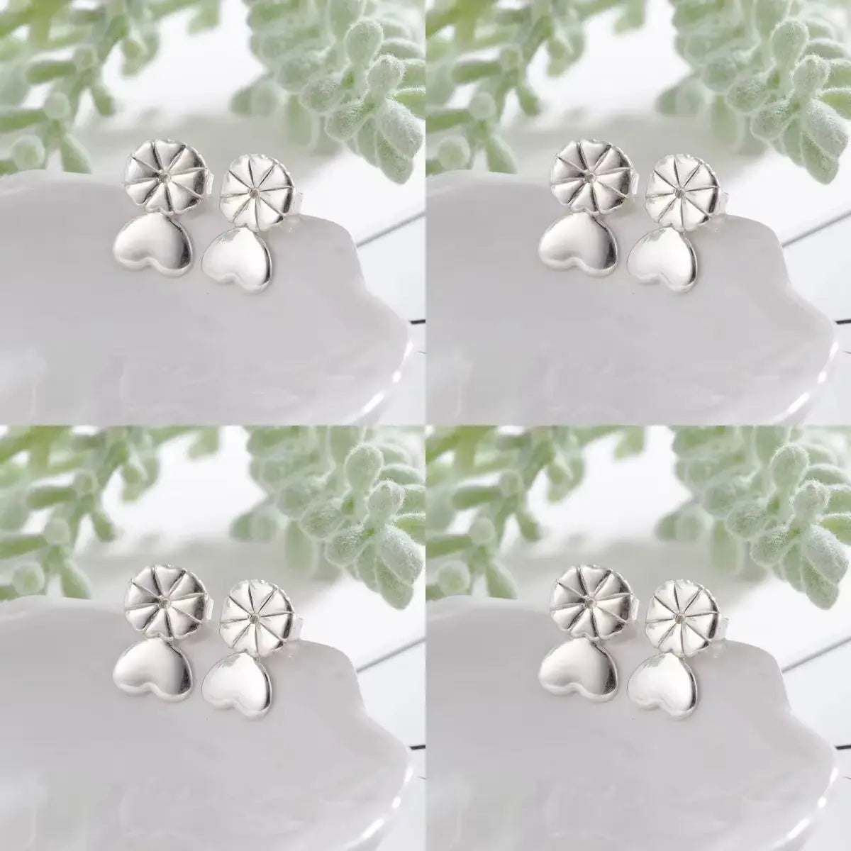 Adjustable Love Heart Stud Earring Lifts for Enhanced Ear Lobe Support and Ornament Display