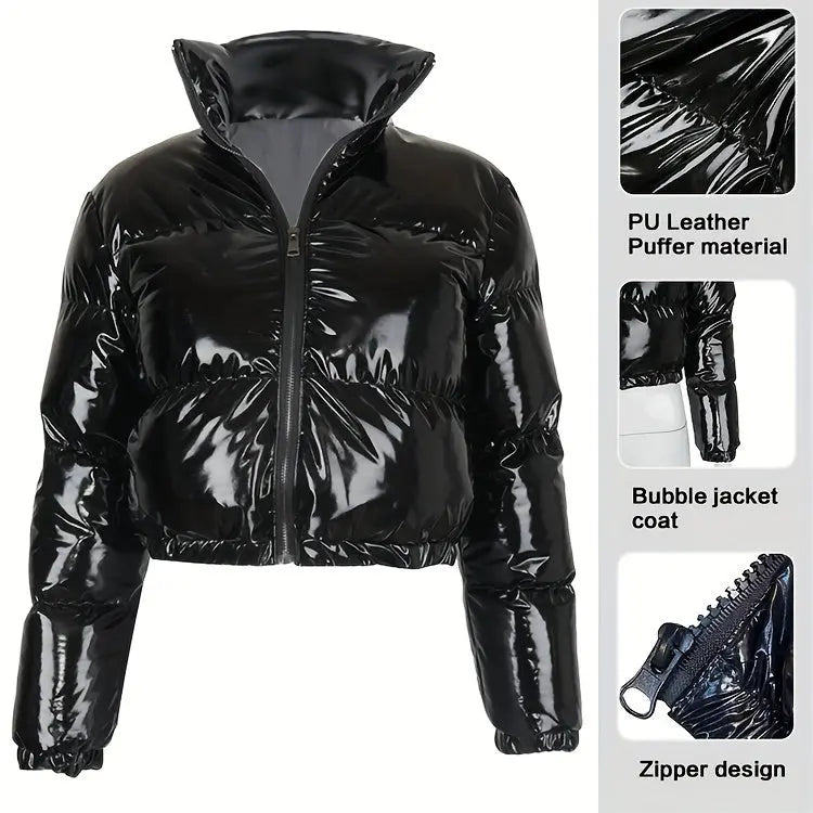 COUTUDI Y2K Bright Puffer Jacket – Women’s Short Coat Korean Streetwear Style NNOS