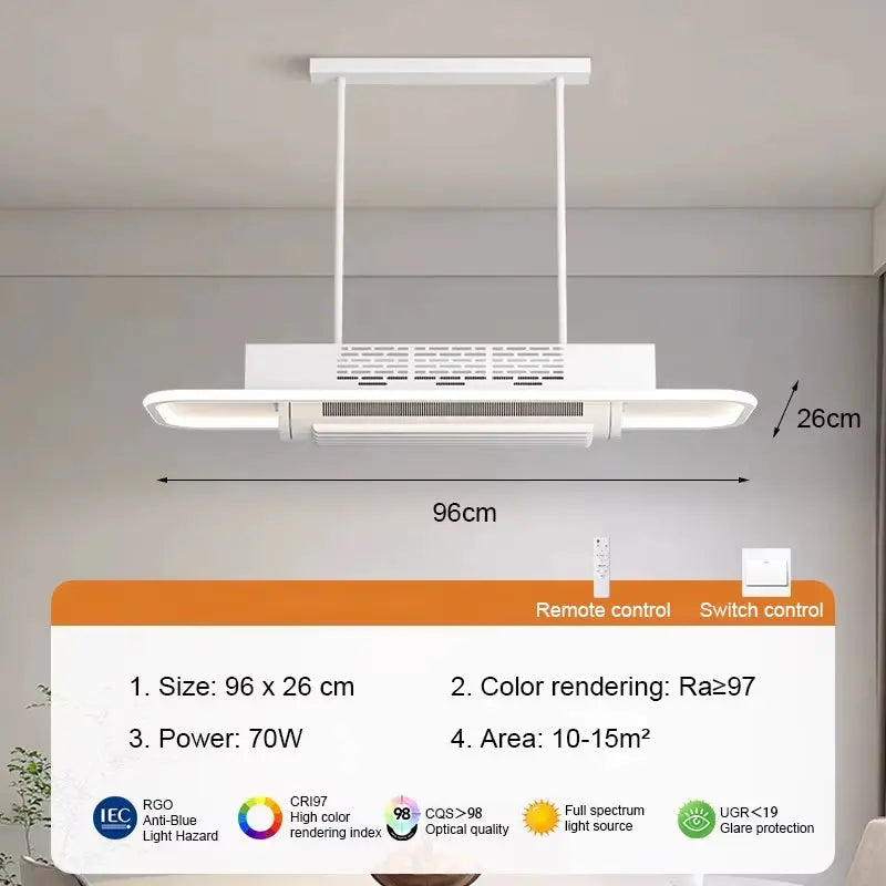 Bladeless LED Ceiling Fan Chandelier with Remote Control for Modern Home Decor in Living and Bedroom Spaces product image