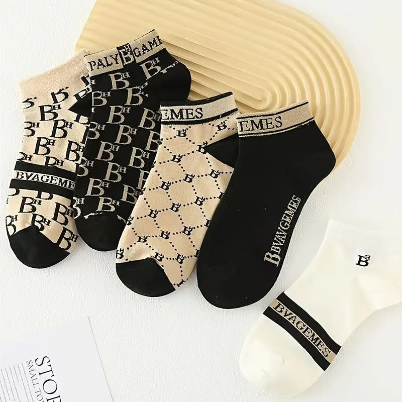 5 Pairs of Stylish and Trendy Anti-Odor Low-Cut Socks for Women NNOS