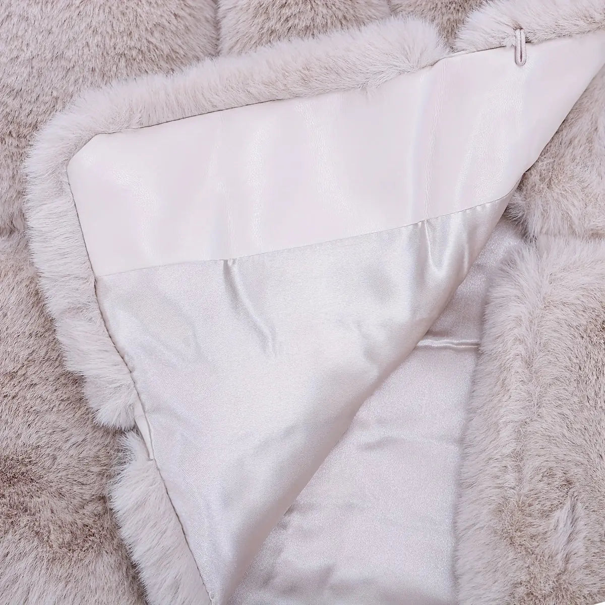 Women'S Faux Fur Hooded Jacket - Sleeveless Winter Coat with Pockets, Black, Casual Style, Warm Winter Outerwear, Winter Jacket NNOS