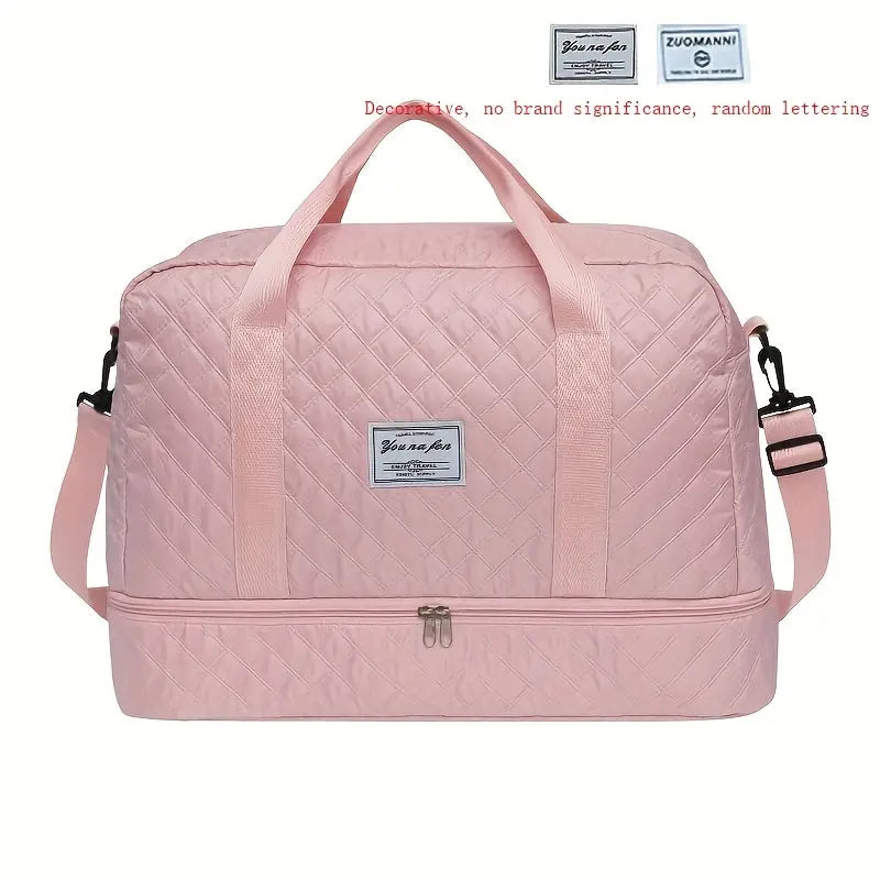 Quilted Fitness Travel Bag – Multi-Pocket Design with Shoe Compartment NNOS