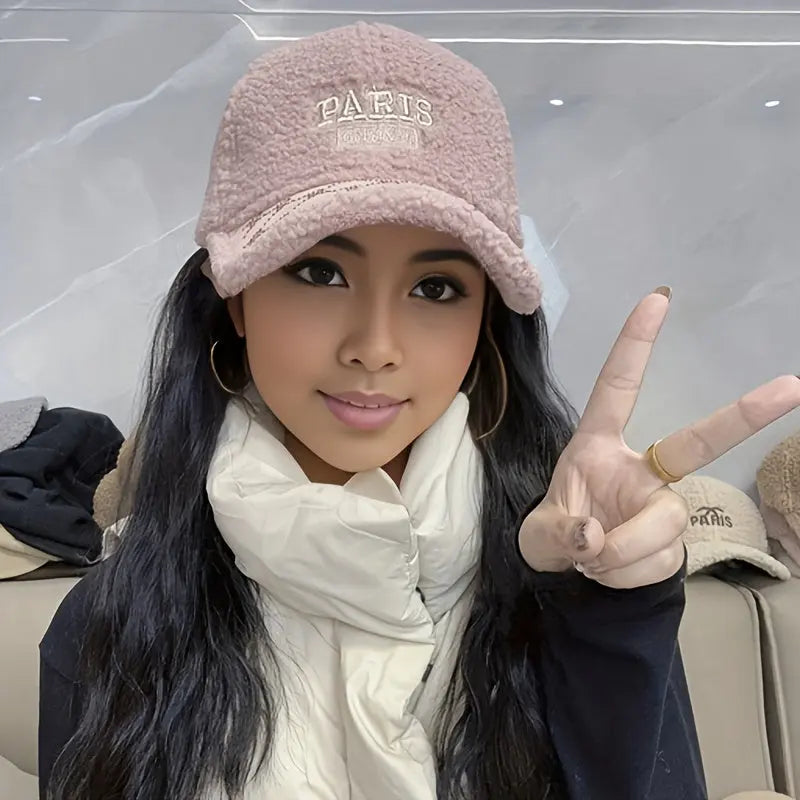 Embroidered Fleece Baseball Cap – Rhinestone Detail, Adjustable & Lightweight NNOS