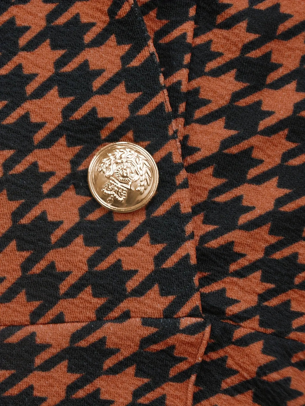 Women'S Professional Houndstooth Jumpsuit - Sleeveless V-Neck with Button Front, Wide-Leg Pants, Brown/Black/White/Gray/Beige, Office to Party Outfit for Spring/Summer, Elegant Formal & Casual Attire, Summer Fashion, Sophisti NNOS