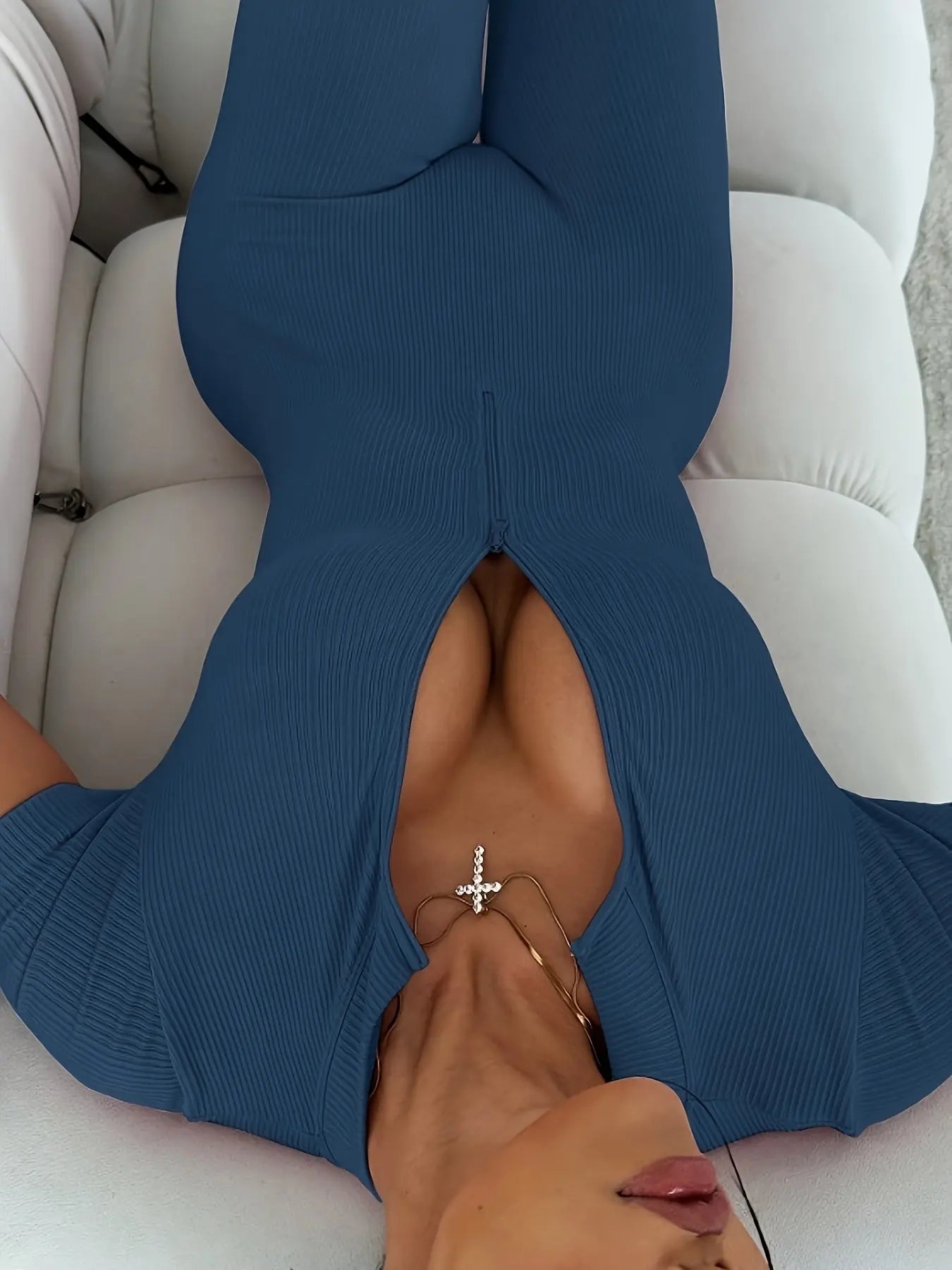 Women’s High-Waist Yoga Onesie – Stretchy Zipper Athletic Jumpsuit Activewear NNOS