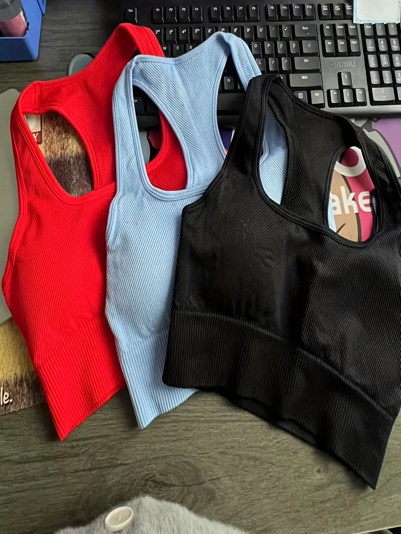 Women’s 3-Pack Crop Tank Tops – Sleeveless U-Neck Stretchy Casual Sportswear NNOS
