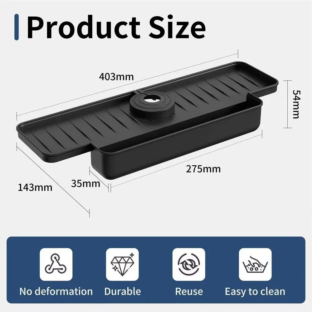 Ultimate Silicone Faucet Mat & Sink Splash Guard - Keep Your Kitchen Dry and Organized!
