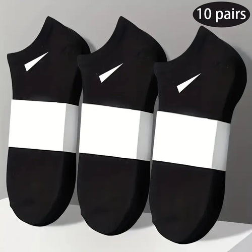 10-Pair Unisex Sock Set – Black, White & Gray Minimalist Everyday Essentials NNOS