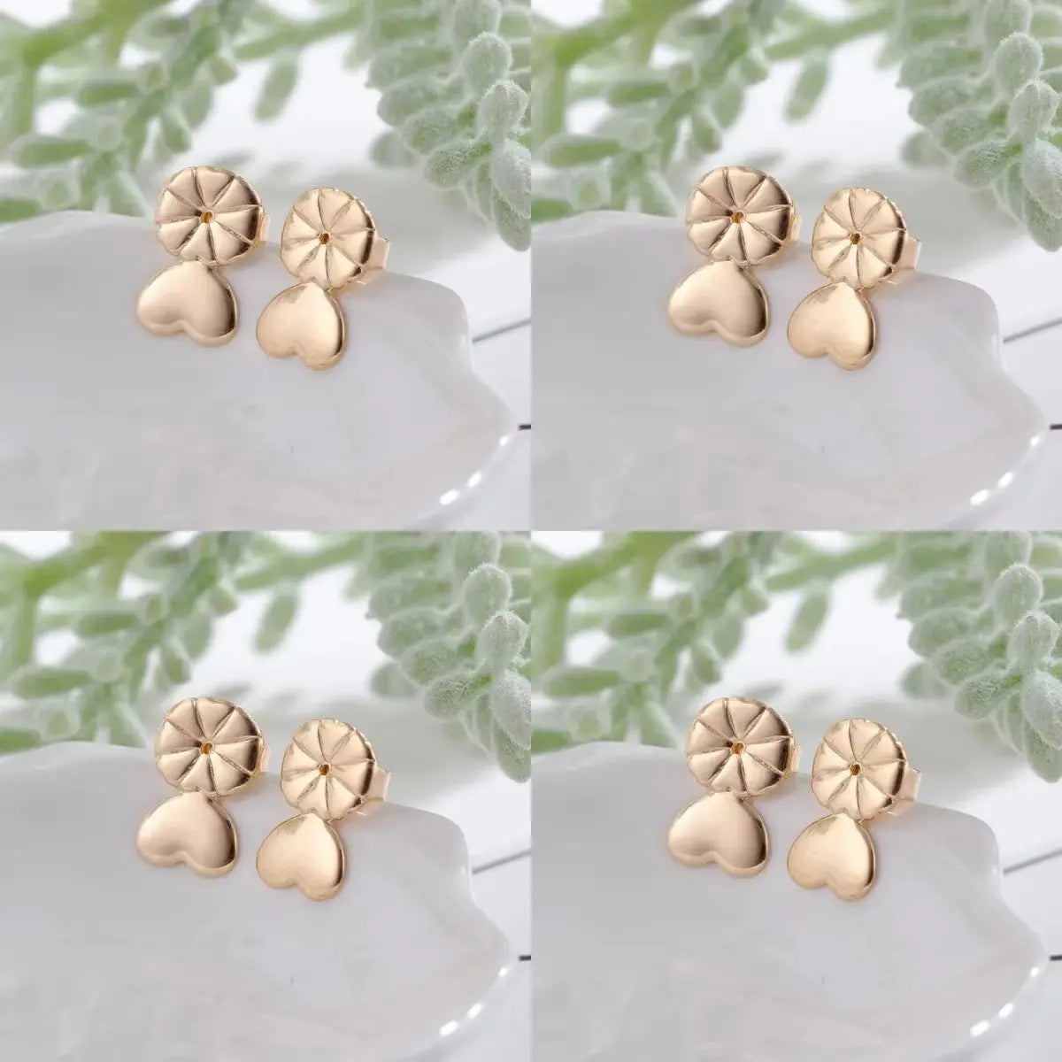 Adjustable Love Heart Stud Earring Lifts for Enhanced Ear Lobe Support and Ornament Display