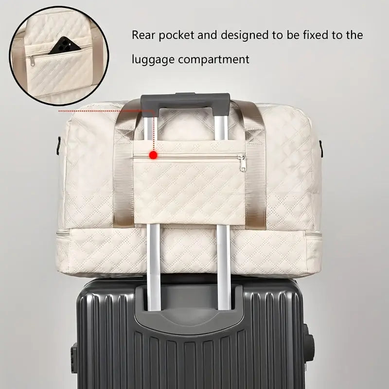 Quilted Fitness Travel Bag – Multi-Pocket Design with Shoe Compartment NNOS