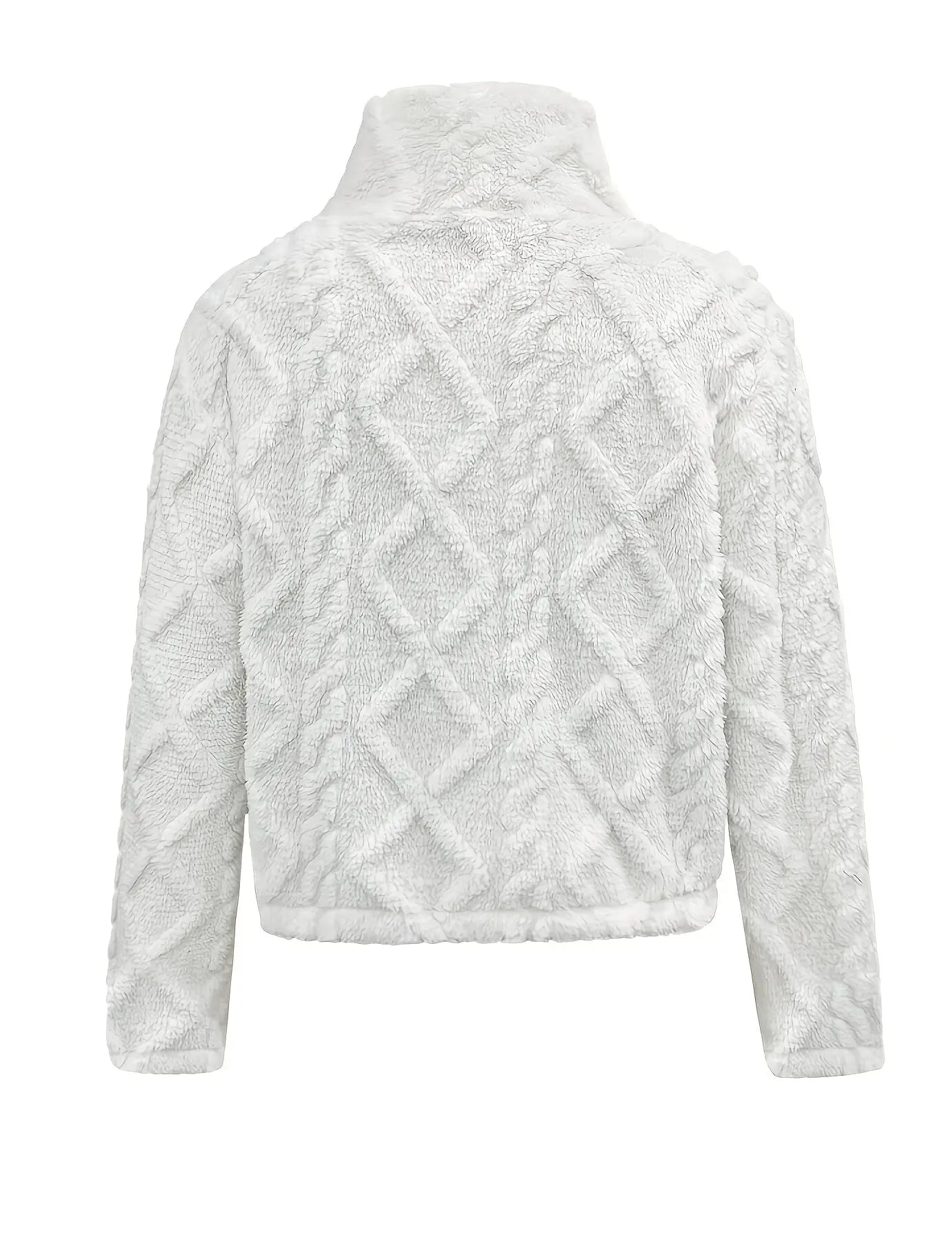 Women’s Cozy Fleece Zip-Up Hoodie – Soft Plush Winter Jacket for Casual Style NNOS