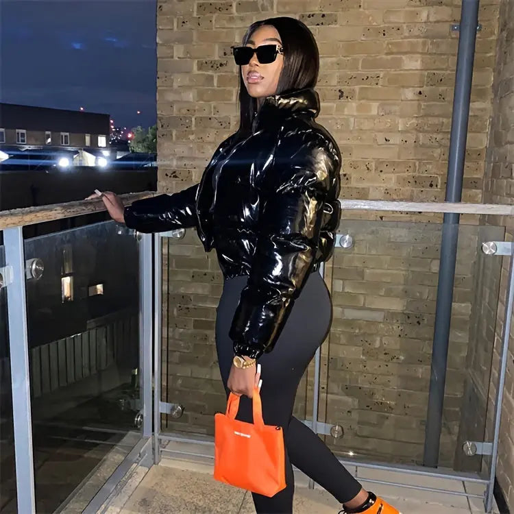 COUTUDI Y2K Bright Puffer Jacket – Women’s Short Coat Korean Streetwear Style NNOS