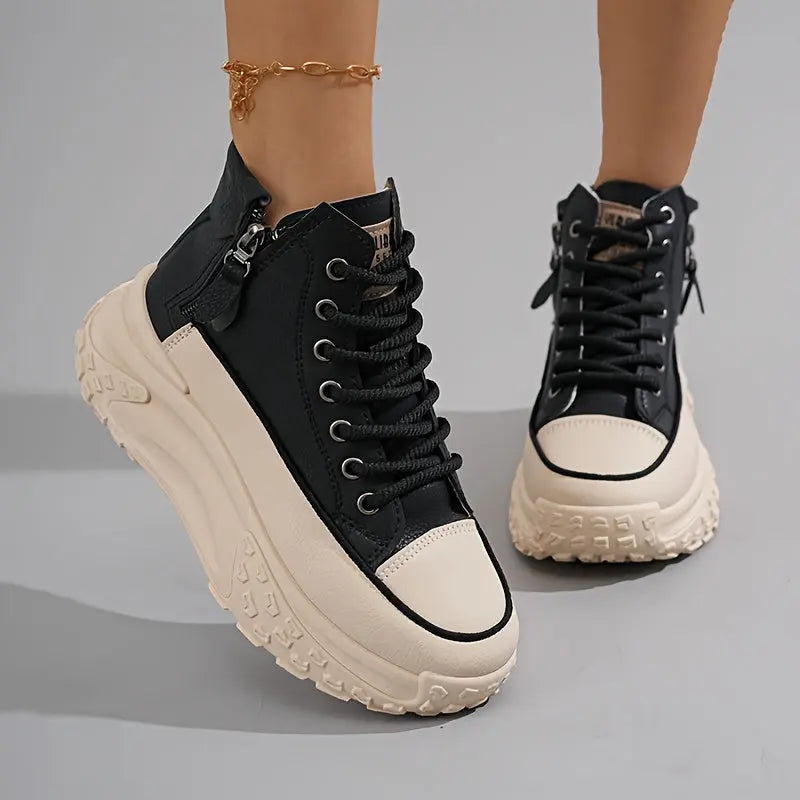 Stylish, Women's Fashion High-Top Sneakers, Casual Non-Slip Wear-Resistant Comfortable Shoes NNOS