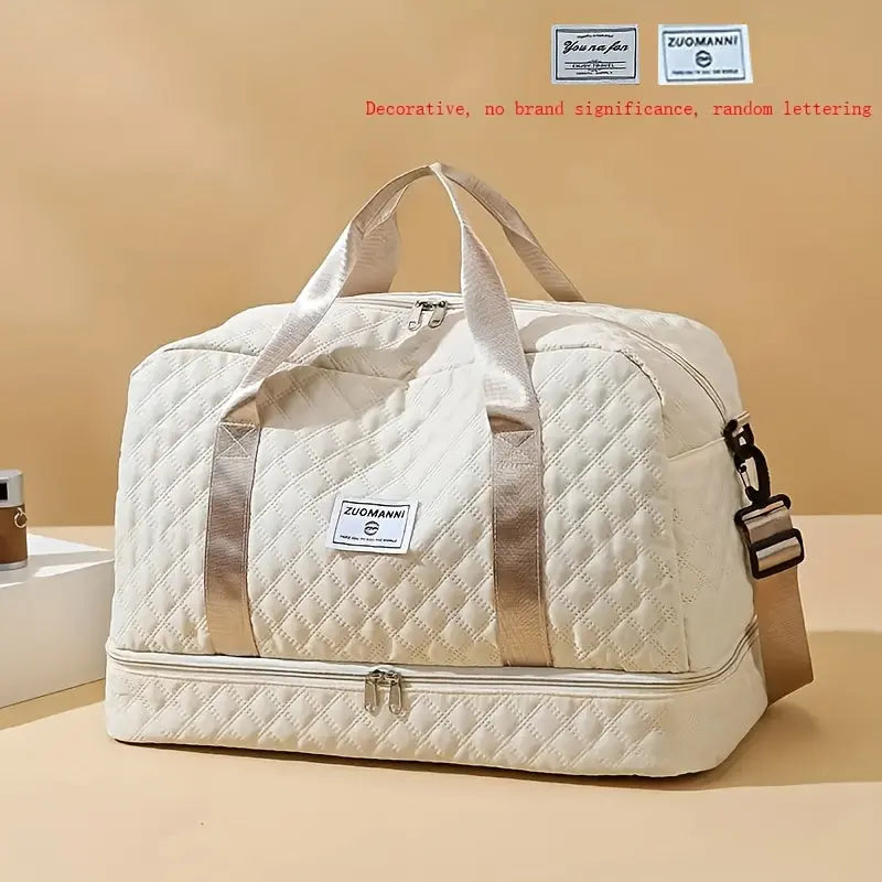 Quilted Fitness Travel Bag – Multi-Pocket Design with Shoe Compartment NNOS