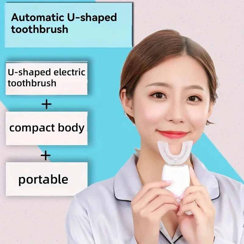 U-Shaped Electric Toothbrush 360° Cleaning Silicone Brush USB Rechargeable NNOS