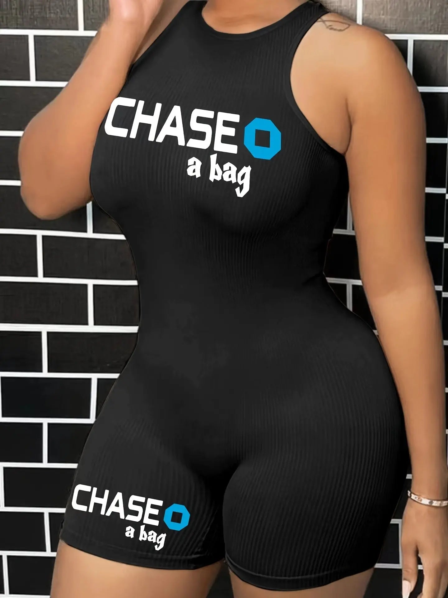 Women’s Sexy Bodycon Jumpsuit – Sleeveless Crop Top Style with Print NNOS