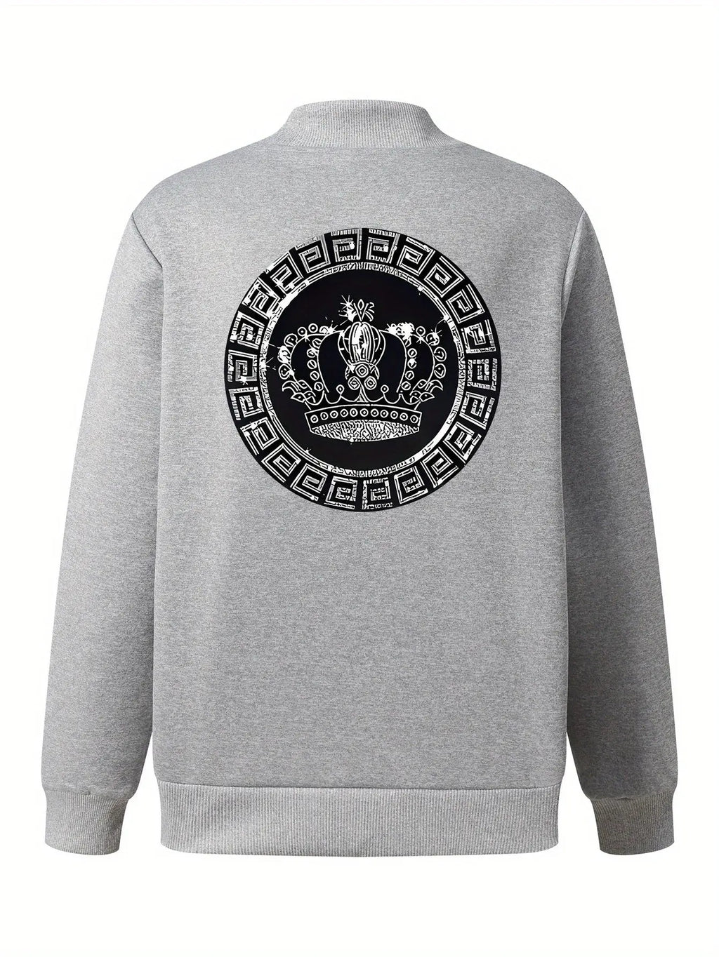 Women’s Crown Print Baseball Jacket – Lightweight Zip-Up Casual Streetwear NNOS