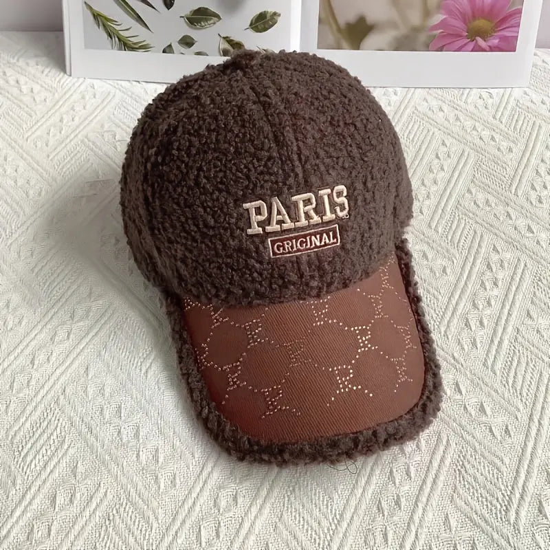Embroidered Fleece Baseball Cap – Rhinestone Detail, Adjustable & Lightweight NNOS