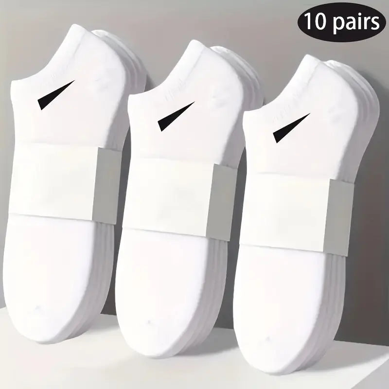10-Pair Unisex Sock Set – Black, White & Gray Minimalist Everyday Essentials NNOS