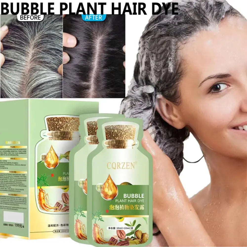 Natural Herbal Hair Dye Shampoo - Rapid 5-Minute Color Transformation, Gentle Formula for Gray Hair Restoration, Ideal for All Genders