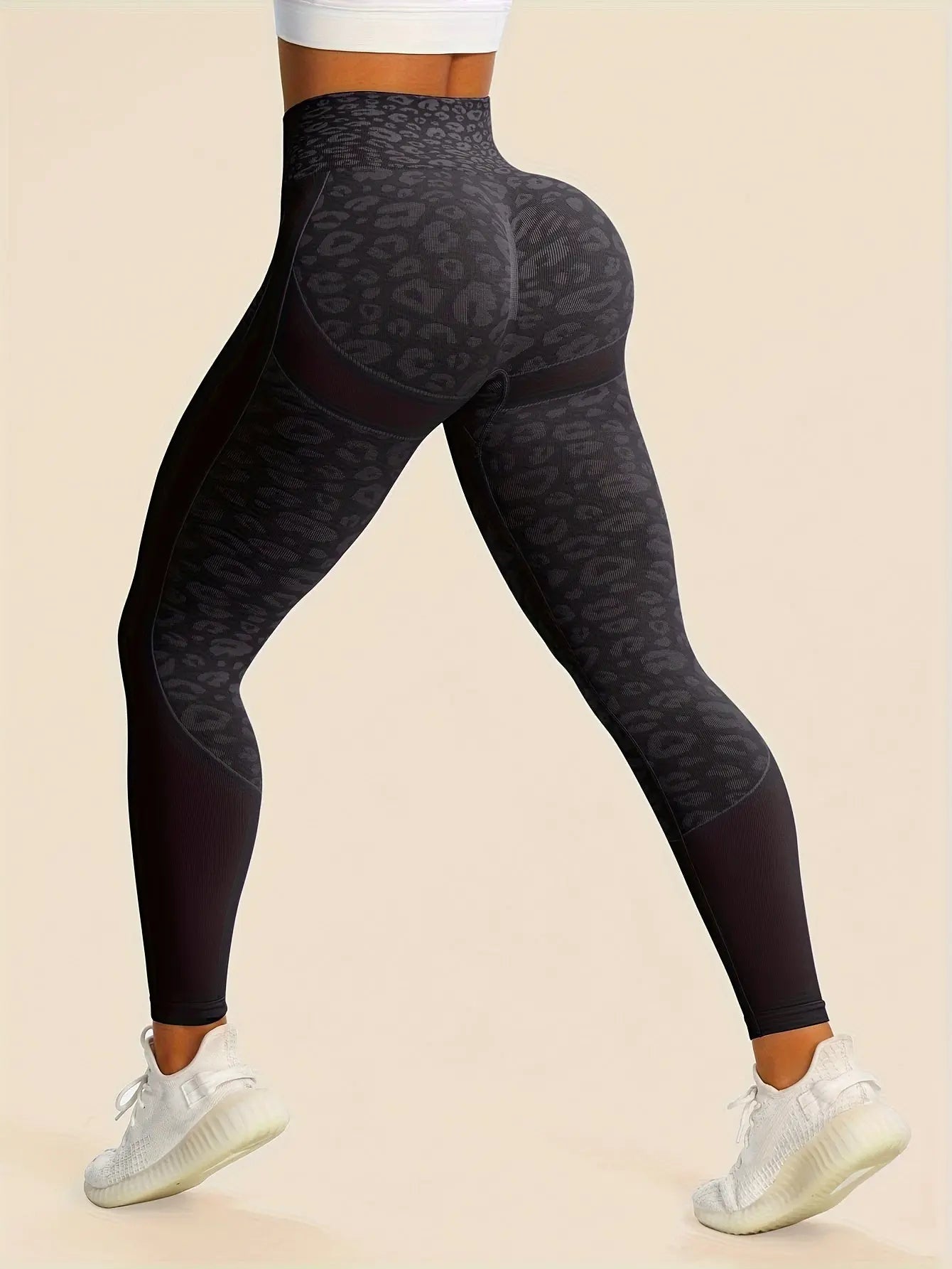 Women’s High-Waist Leopard Yoga Leggings – Seamless Quick-Dry Stretch Pants NNOS