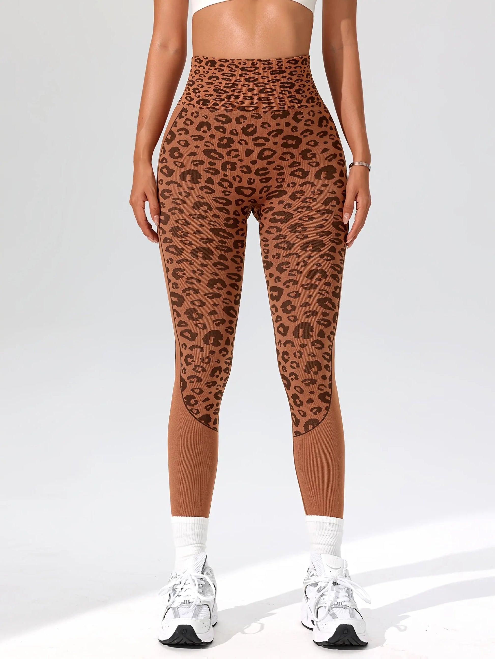 Women’s High-Waist Leopard Yoga Leggings – Seamless Quick-Dry Stretch Pants NNOS